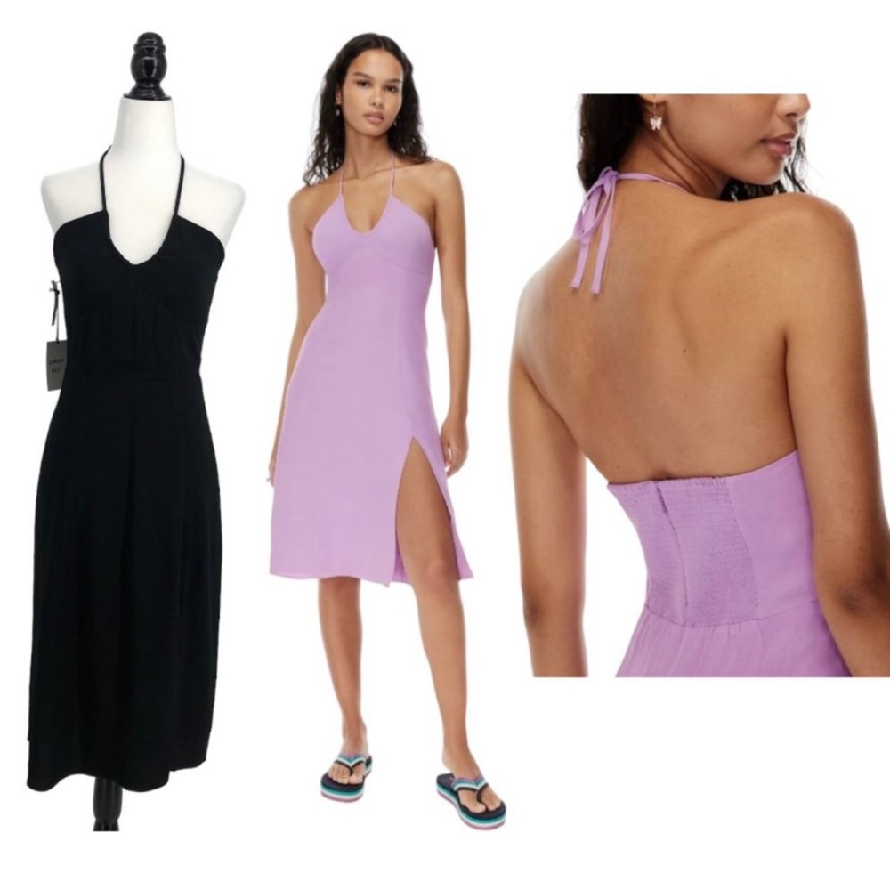 Aritzia Sunday Best Dawn dress- black halter with slit